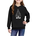 thumbnail image 4 of Lorytime Hoodies for Teen Girls Boys Christmas Tree Sweatshirt Long Sleeve Tops Drop Shoulder Cute Pullover Black 11 Years, 4 of 4