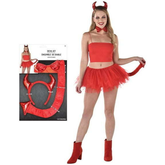Beistle Halloween Devil 3pc Costume Accessory Set, Red, One-Size