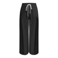 thumbnail image 5 of 2025 New Drawstring Pocket Wide Leg Women's Casual Pants Women's Pants Women Work Pants Business Casual Pants for Women Casual Harem Pants Women Ladies Warm up Pants Petite Short Pants for Women, 5 of 5