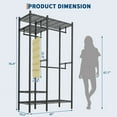 thumbnail image 2 of 1210 lbs Freestanding Metal Clothes Rack with Hanging Rods and Shelves, Heavy Duty Steel Garment Organizer for Closet Wardrobe Laundry Room, L Shape Corner Configuration, Black, 2 of 7