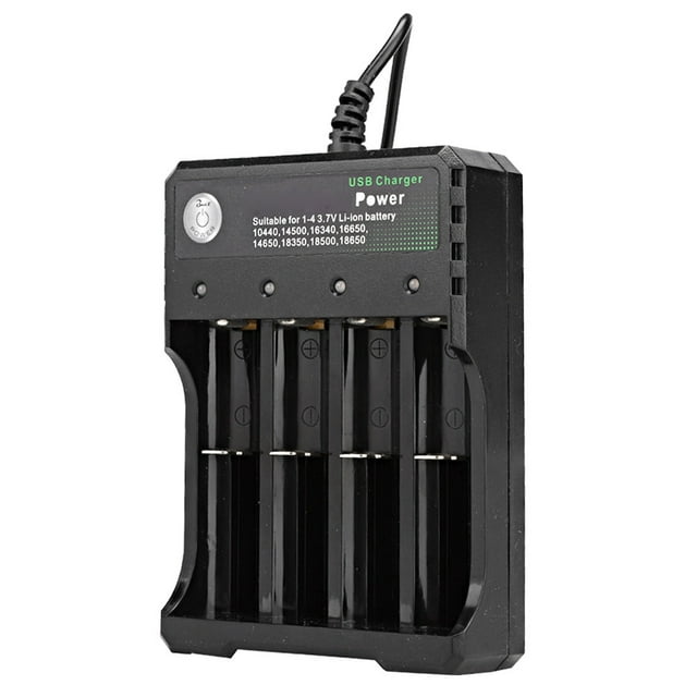 Smart 4 Slots USB Smart Battery Charger, Rechargeable Battery, Material ABS Home for Rechargeable Battery