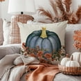 thumbnail image 2 of Navy Blue Pumpkin Fall Throw Pillow Covers 18x18 Inch Set of 2 Orange Floral Outdoor Farmhouse Autumn Thanksgiving Decorations Decorative Throw Pillows Cases for Home Living Room Porch Decor, 2 of 6
