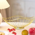 thumbnail image 4 of Cesta de frutas de alambre multiusos, organizador de mesa, estante para postres y verduras Oro, 4 of 7