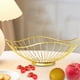 thumbnail image 4 of Cesta de alambre de metal multiusos para frutas, dulces, postres, verduras modernas Oro, 4 of 7