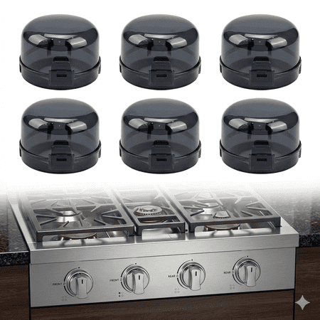 Stove Knob Safety Covers, 6 Pack Universal Gas Stove Knob Covers, Heat-Resistant Baby Proof Stove Knob Covers