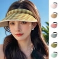 thumbnail image 2 of FUZHIQ Sun Visor Hat for Women, Foldable Wide Brim UV Protection Cap, Fashion Retro Summer Hat for Beach Vacation Travel Daily Outdoor Wear, 2 of 3