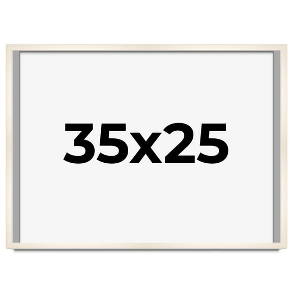 35x25 Frame White Wheat Solid Wood Picture Frame | Moulding Width 0.75 Inches | Interior Depth 0.5