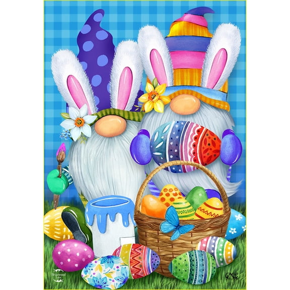 Briarwood Lane House Flag 40x28 For Outdoor Easter Gnomes Holiday For Easter House Flag