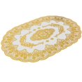 12Pcs Gold Rectangle Oval Pressed Vinyl Pvc Placemats For Dinner Table