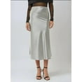 thumbnail image 4 of High-Waist Satin Midi Skirt, 4 of 6