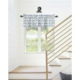 thumbnail image 6 of Kitchen Cafe Valance Curtain for Small Windows,Watercolor Farm Lemon Fruit Rod Pocket Short Valances Retro Blue Flower on White Window Treatment Panel for Living Room/Bedroom/Bathroom,42x18in, 6 of 9
