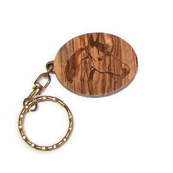 Horse Olive wood Keys Chain (3.8cm cm or 1.5")