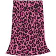 thumbnail image 2 of Leopard Print Fleece Blanket Flannel Warm Fuzzy Cozy Super Soft Throw Blankets for Couch Sofa Chair Car Camp Bed Queen Decor (, Pink) Pink, 2 of 7