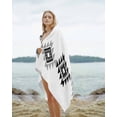 thumbnail image 2 of Black Gray Boho Beach Towels Oversized Super Absorbent, Modern Abstract Geometric Lattice Lightweight Bath Towel Quick Dry Sets For Bathroom/Pool/Rv Camping/Beach Play/Gym Room/Picnic 31"x62", 2 of 8