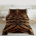 thumbnail image 2 of Feelyou Tiger Print Full Size Comforter Sets, Brown Stripes Lines Bedding Sets, 3pcs, 2 of 8