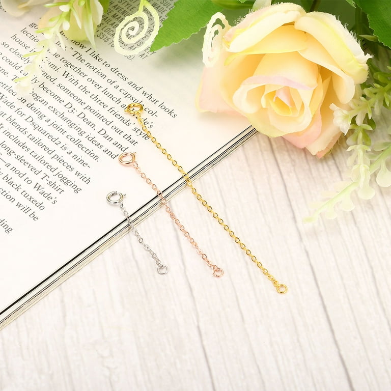 Necklace Extender Rose Gold Necklace Extenders 925 Sterling Silver  Extenders for Necklaces Rose Gold Chain Extender for Women Bracelet  Extender Rose Gold Necklace Extension 2inch 3inch 4inch 