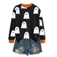 thumbnail image 2 of YVNAURA Women’s Spooky Season Pumpkin Graphic Crewneck Sweatshirt Oversized Long Sleeve Pullover Loose Fit Cute Halloween Fall Tops for Party Daily Wear 1 Pack, Black,M, 2 of 3
