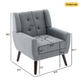 thumbnail image 2 of UIXE Modern Accent Chair Set of 2 Indoor Upholstered Armchair for Living Room Comfy Arm Chair Single Sofa, Grey, 2 of 6