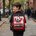 thumbnail image 6 of FUIALDOLG Canada Soccer Splash Pattern Kids School Backpack with Multi Pocket, Multi-Pocket Lightweight 17 Inch School Bag for Elementary Travel, 6 of 9