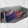 thumbnail image 6 of Fantasy Soft Flannel Fleece Throw Blanket, Young Woman with a Dog Under Huge Moon Starry Sky Celestial Friendship Art, Cozy Plush for Indoor and Outdoor Use, 50" x 70", Navy Coral, by Ambesonne, 6 of 6