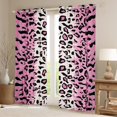 thumbnail image 2 of jejeloiu Abstract Leopard Print Black Out Curtains,Rustic Farmhouse Curtains Pack of 2 (42x63 Each),Pink White Black Bedroom Curtains For Girl,Microfiber Bedroom Decor, 2 of 6