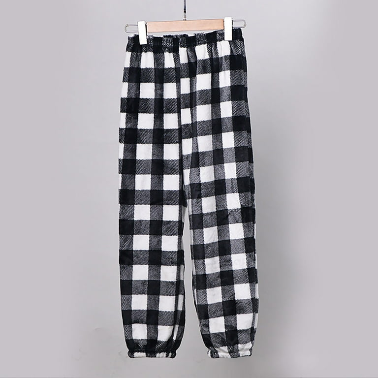 FUNDUFI Girls Joggers Fashion Plaid Printed Stretchy Waist Winter