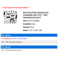 thumbnail image 2 of Rear Drum Brake Hardware Kit - Compatible with 1974 - 1980 International Scout II 1975 1976 1977 1978 1979, 2 of 2