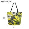 thumbnail image 5 of FORMRS Womens Canvas Tote Bag with Zipper Inner Pocket Shoulder Handbag, Yellow Flowers, 5 of 7