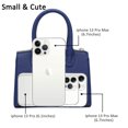 thumbnail image 5 of XB Two Tones Women Tote Handbag Small Top Handle Crossbody Purse Designer Shoulder Handbags Vegan Leather Tote, 5 of 7