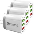 thumbnail image 1 of Cargador de pared HotShot ChargerPowerWhite 3Pzas 3 Puertos USB 100-240V 50-60Hz Salida Max 5V 4.8A QC 5V 3.0A/9V 2.0A, 1 of 1
