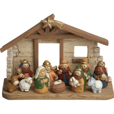 10 Piece Nativity Collection - Transpac 12 Piece Kids Nativity with Cr che Set