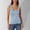 Blue, variant on Women'S Tank Tops Ladies' Low Round Neck Ribbed T Shirt Sleeveless Elastic And Form Fitting Basic Vest S Red