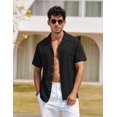 thumbnail image 3 of COOFANDY Men Beach Linen Shirts Boho Hippie Shirts Summer Cotton Tops Big and Tall, 3 of 6