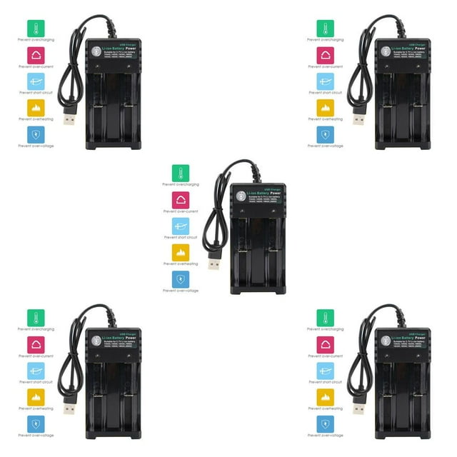 Transemion Safest 3.7V Charger Lithium Ion Battery USB Universal Rechargeable Battery No.02 5Set
