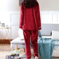 thumbnail image 4 of VANLOFE Unisex Warm Pajamas Household Clothes Solid Bathrobe Lengthened Night-robe Man's Nightgown Casual Robes Red Robes Sleepwear for Woman M-2XL, 4 of 9