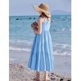 thumbnail image 5 of Arshiner Girls Summer Dress Casual Loose Sleeveless Sundress Flowy Beach Maxi Dresses with Pockets, 5 of 6