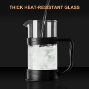 PARACITY Plastic lid French press black 350ml,Camping Mini Coffee/Tea Press of 304 Stainless Steel Filter and Heat Resistant Glass