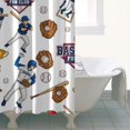 thumbnail image 4 of White Baseball Fun Club Pattern Shower Curtain 36"x72" ,Bathroom Decorative Shower Curtains Set with 12 Hooks,Modern Waterproof Washable Shower Curtain, 4 of 6