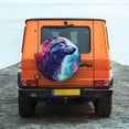 thumbnail image 6 of Naloa Starry Multicolored Wolf PVC Leather Spare Tire Wheel Cover for Car Truck SUV Camper Trailer Universal Fit many size15 inch, 6 of 6