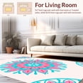 thumbnail image 2 of ODIKA 8' Machine Washable Non-Slip Area Rug, Contemporary Abstract Floral Medallion with Layered Petal Shapes High Traffic Rug, Pink, 316537, 2 of 7