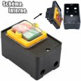 thumbnail image 5 of Interruptor de botón, interruptor de botón de control de encendido a prueba de agua monofásico/trifásico de CA 220 V/380 V 10 A, botón de control de encendido/apagado con carcasa, interrupto, 5 of 5