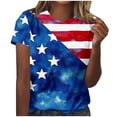 thumbnail image 2 of Qingpeng 4th of July Patriotic T Shirts for Women Summer Star Print Shirts Women's Independence Day Short Sleeve Casual Tee Tops, 2 of 5