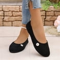thumbnail image 4 of Flats for Women Slip On Closed Toe Round Toe Mary Jane Shoes Comfortable Walking Ballet Flats Summer Trendy Low Wedge Dolly Shoes Black 36, 4 of 8
