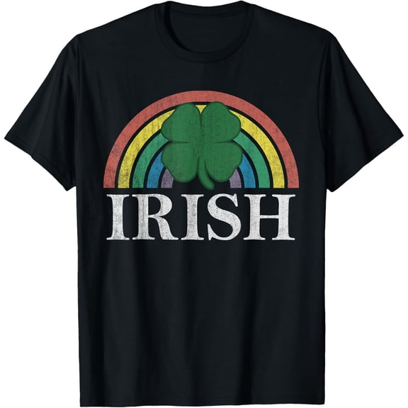 Irish Shamrock St. Patrick's Day Saint Paddy's Rainbow Gift T-ShirtMen and women, Black T-shirt, size: Extra large