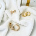 thumbnail image 3 of Juego de 3 Aros Perforados y con Forma de Corazón Pavé JeenMata en Oro Amarillo, 3 of 5