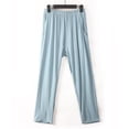 thumbnail image 2 of Defitshape Men's Cotton Pajamas Pant Summer Pjs Soft Comfy Breathable Spring Thin Fall Casual Sleeping Lounge Sleeping Pants Elastic Waist Sleepwear Bottoms Light Blue X-Large, 2 of 4