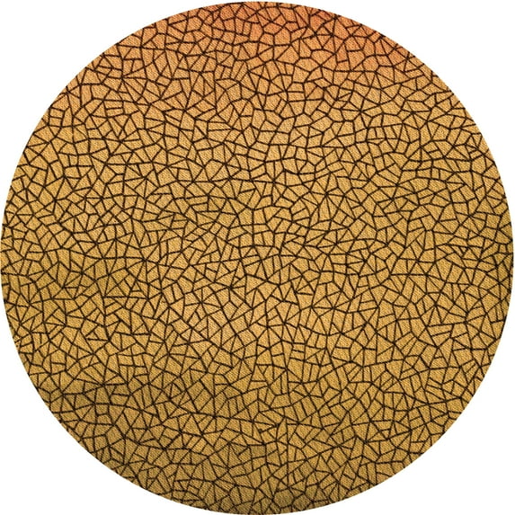 Ahgly Company Machine Washable Indoor Round Transitional Dark Bronze Brown Area Rugs, 4' Round