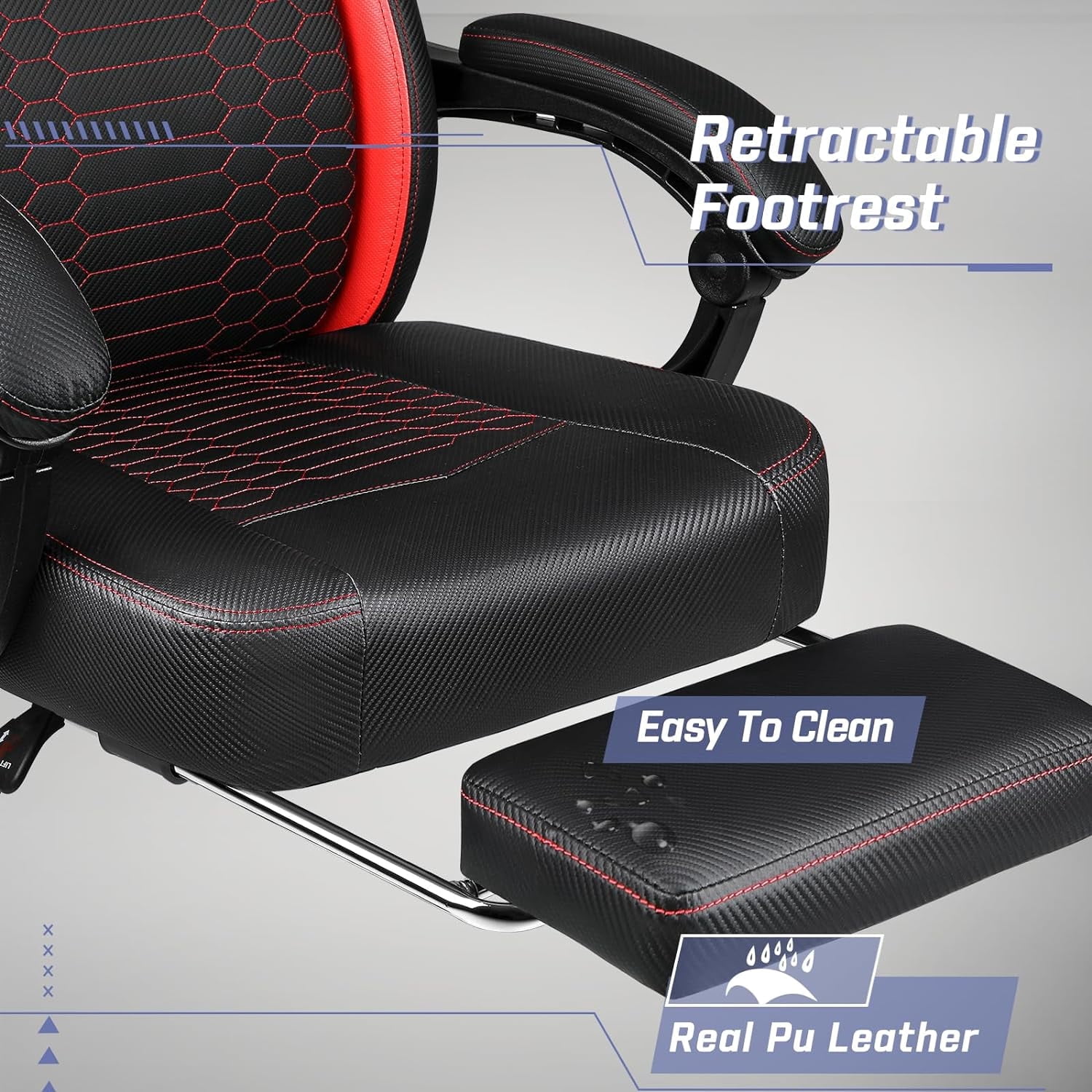 Bossin Big and Tall Gaming Chair 400lb Weight Capacity,Gamer Chairs for Adults,Video Game Chair wth Footrest,Racing Style Computer Gamer Chair with Headrest and Lumbar Support
