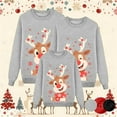 thumbnail image 2 of Fiaer Christmas Sweatshirts for Family Funny Reindeer Graphic Xmas Pullover Fashion Baggy Crew Neck Long Sleeve Holiday Tops Women M, 2 of 5