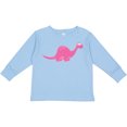 thumbnail image 3 of Inktastic Pink Dinosaur Girls Long Sleeve Toddler T-Shirt, 3 of 5